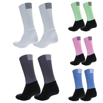 Професионални чорапи за колоездене, чорапи Pro Team Aero, удобни дишащи нескользящие безшевни силиконови чорапи за бягане, спортни чорапи за колоездене