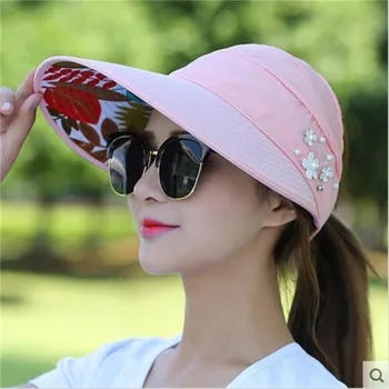 Лятна солнцезащитная шапка с дълги ниви, ежедневни шапка, сгъваема, за пътуване на открито, Модерни дамски шапки от Слънцето в корейски стил