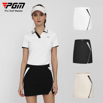 Дамски къс панталон за голф PGM, дамски разрезная пола-молив с защита от светлина, дамски бързосъхнеща пола с вътрешни шорти, спортни панталони-кюлоты на открито