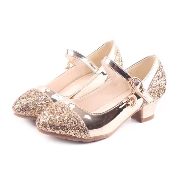Нови дамски обувки на висок ток с водно диамант на твърда подметка, сватбени модела обувки, модерни училищни обувки за партита Принцеса