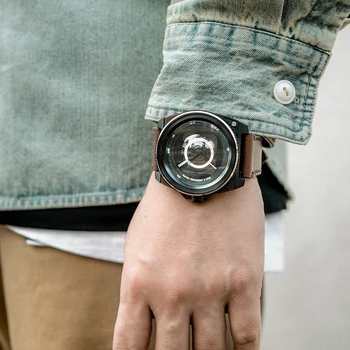 Модерни Японски часовници с обектив за фотоапарат Ретро стил, персонализирано снимки на малцинствата, Модерен бизнес мъжки часовник
