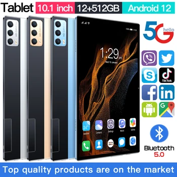 Глобалната версия на Таблет с 10,1-Инчов Android 12 PC Таблет с две СИМ-карти, 5G Телефонно обаждане Таблетка за подаръци