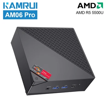 KAMRUI AM06 Pro Gaming Мини-КОМПЮТЪР AMD Ryzen R5 5500U Windows 11 Pro Настолен Компютър 16 GB DDR4 512 GB Nvme SSD Офис Компютри