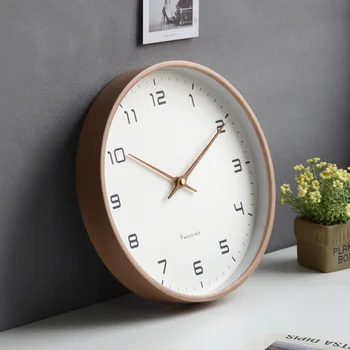 12-Инчови дървени стенни часовници с Модерен Скандинавски Дизайн декорация на всекидневна Кухненски часовник Художествени Кухи стенни часовници, Подаръци