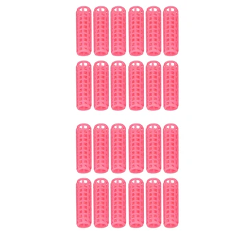 24 Бр. Розови Пластмасови скоби за ролки за коса стайлинг 