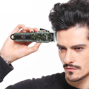 Машина за подстригване на коса с цифров дисплей, Професионален Тример за коса, Регулируем Машина за подстригване на коса фризьорски салон Електрическа машина за подстригване на коса за мъже V-665