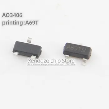 50 бр./лот AO3406 коприна ситопечат A6 ** A69T SOT-23 опаковка Оригинален автентичен N-канален полеви транзистор MOS