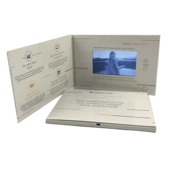 индивидуален дизайн на мека корица Формат хартия A5 инфинити 5-инчов HD екран LCD видео дигитални маркетингови брошури, пощенски картички със 128 м до 8 г