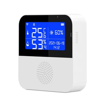 Умен Влагомер, термометър, цифрова приложение, Интелигентен контрол на живот, сензор за температура и влажност на въздуха, 5 дисплеи, Wi-Fi настройките за аларма