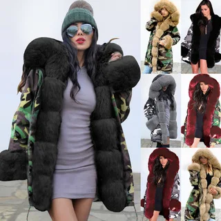 2023 Есенно-зимния ново памучни женски палта, палто с качулка, вълнена яка за жени
