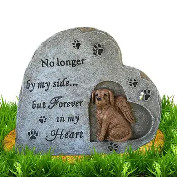 Надгробный камък за вашето кученце от смола, Надгробный камък от смола за кучета във формата на сърце, Подарък за куче, Загуба на симпатия към домашно животно, Мемориален камък За Градината