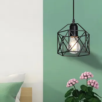 Модерните висящи лампи E27 Черен Таван Полилей от желязо в скандинавски стил за дневна, ресторант, магазини, бар, Декоративно осветление
