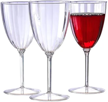 Безплатна доставка -8 бр. x Домашна празнична сватбена прибори за еднократна употреба, еднократни Класически пластмасова чаша за Еднократна употреба на Чаша за вино