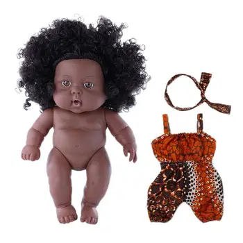 Черни детски кукли, детски играчки, афроамериканские кукли В работен комбинезон и превръзка на главата, истински детски кукли, подарък за Коледа за