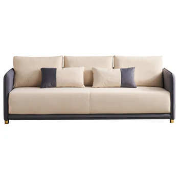 Velvet разтегателен сиво бежов цвят, лесно монтируемый, е мек и удобен за вътрешна мебели за всекидневната