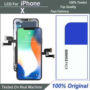 Оригинални LCD дисплей за iPhone X сензорен цифров преобразувател LCD екрана в събирането за iPhone X A1865 A1902 A1901 LCD дисплей с добра 3D сензорен дисплей