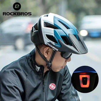 Каска Rockbros bicicleta, Акумулаторна батерия Каска с led подсветка 2023, Каска за планински пътят мотори, безопасна Спортна шапка за мъже, обзавеждане 2023