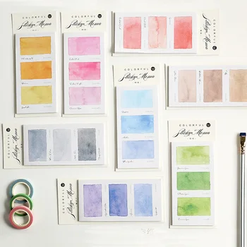 4 бр./компл. Креативна серия от няколко цвята, Самоклеящийся бележник за водене на записки, Офис и ученически пособия