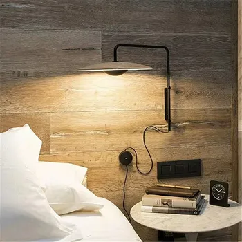 Джинджър, с монтиран на стената лампа с Модерен минималистичен Дизайн на кръгла лампа от масивна дървесина За дома в помещение За хол, спалня, прикроватной нощни шкафчета, входно антре