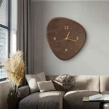 Часовници за всекидневна, ретро и модерни минималистичные тихи часове, творчески ресторант минималистичные стенни часовници без перфорация