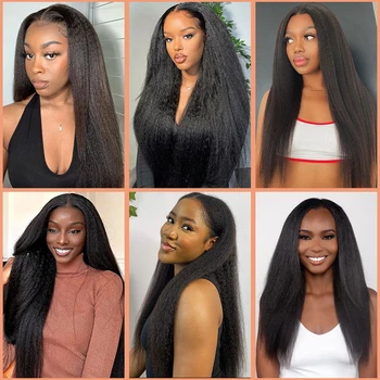 Къдрава Директни синтетични перуки за черни жени с Дължина 30 инча Яки Права перука средна част на Огнеупорни Перука от естествена коса Cosplay
