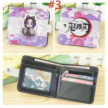 Аниме Demon Slayer Kamado Tanjirou Nezuko Кратък Портфейла на Копчета, Сгъваем портфейл с цип, чанта за монети