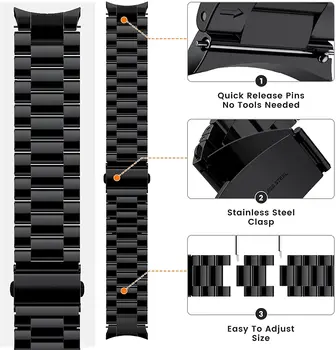 Метална каишка за Samsung Galaxy Watch 4/5/5 Pro 45 мм 44 мм 40 мм Непрекъсната връзка гривна каишка за 4 часа Classic 46/42 мм каишка