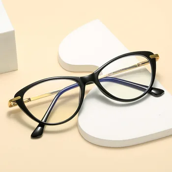 Нови точки TR90 Cat Eye мъжки и женски Ретро Оптични очила в малка ръбове, които могат да се комбинират с лещи за късогледство на Едро