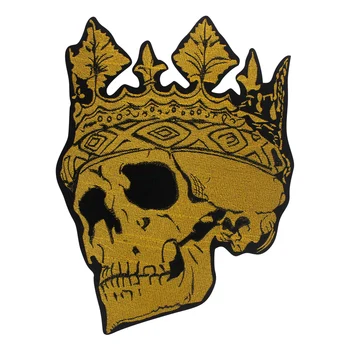 Златна Корона, Ленти с черепа, Бродерия, Апликация, Тъканни ленти, Железни икони за якета Мотоклуба, декоративни, 5 броя