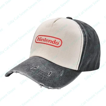 Мода на Nintendo каубой бейзболна шапка на Мъже, Жени Реколта регулируеми смесени цветни шевове бейзболни шапки се измиват татко шапка