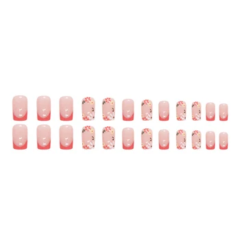 Гланц розови режийни ноктите с цветен принтом, трайни безопасен материал, водоустойчив режийни ноктите за декорация на нокти с моите ръце