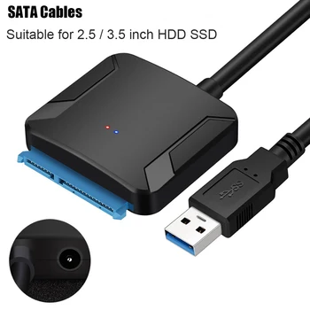Кабелен адаптер SATA 3 до USB 3.0, 3,5 за твърд диск 2.5 за SSD, Подходящ за Windows 7/8/10/11, за Mac OS X, Кабелен адаптер за външен твърд диск