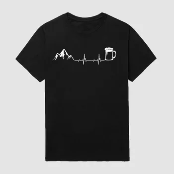 Мъжки градинска тениска Heartbeat Beer Mountains с къс ръкав
