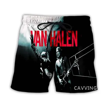 Новите модни летни плажни шорти Van Halen Band с 3D принтом, Градинска облекло за мъже, бързо съхнещи ежедневни панталони за почивка за жени/мъже J01
