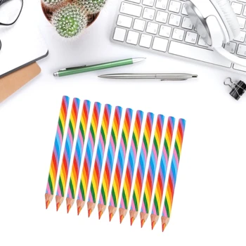 OFBK Цветни моливи 4 в 1, Цветни моливи от дърво, с Преливащи се цветове Моливи