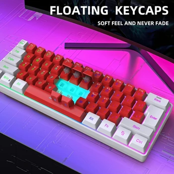 Опростена 61-ключови клавиатура с подсветка RGB 61-Ключови Жичен детска клавиатура за лаптоп