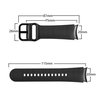 Orinigal 20 мм Силикон + Кожена Каишка За Умни Часовници Samsung Galaxy Watch 4 Classic 46 42 мм/Watch4 44 мм 40 мм Гривна на Китката