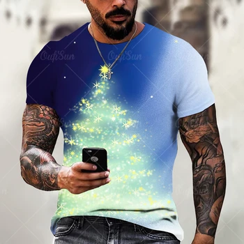 2023 Нова мъжки 3d забавна тениска, Годишен случаен къс топ, мъжки дишаща риза голям размер за мъже, Модни