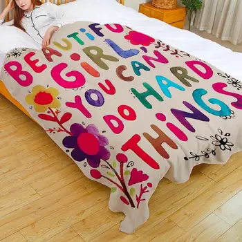 Фланелевое одеяло за пътуване Меки и Уютни Фланелен Одеяла с Вдъхновяващи акварельными флорални щампи за Пътуване в стаята и Офиса, Мека
