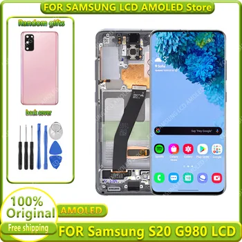 Оригинален AMOLED S20 LCD дисплей За Samsung Galaxy s20 LCD дисплей с Рамка G980 G980U G980F/DS Сензорен Дисплей и Цифров Преобразувател в Събирането на